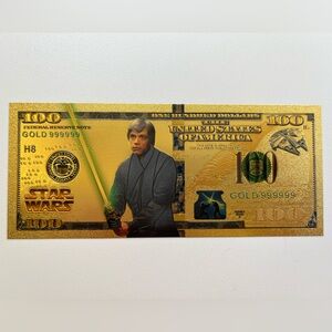 **2 FOR $25**  Star Wars 24K gold foil/plated novelty note